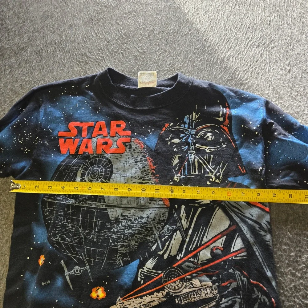 Vintage 90s Star Wars Darth Vader Death Star Long Sleeve Shirt XL (18-20) AOP